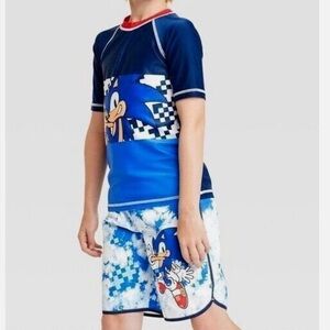 Sonic the Hedgehog Kids Blue Rashguard Set